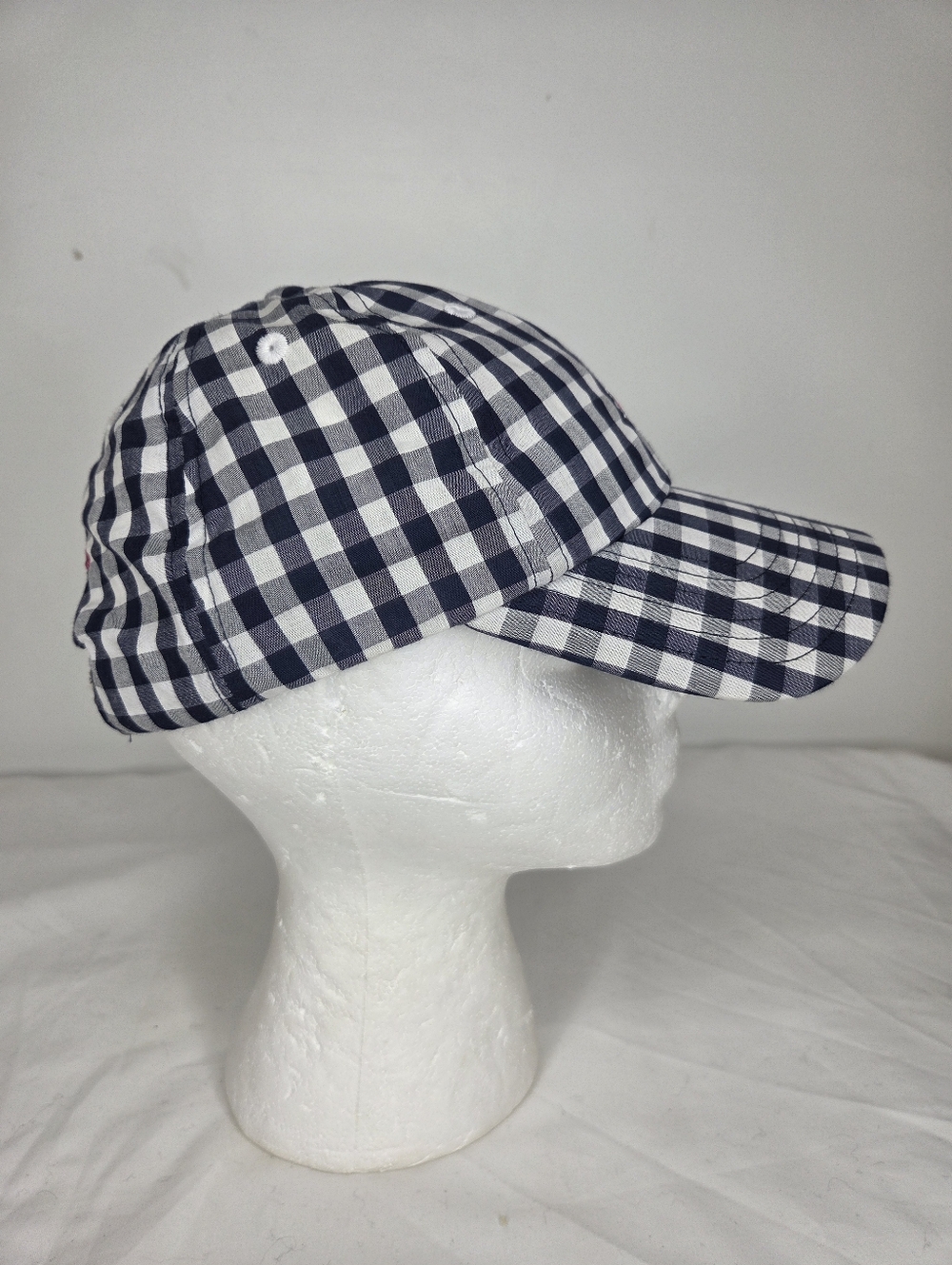 Vineyard Vines Plaid Navy/white Gingham Whale Baseball Cap - Picture 4 of 7